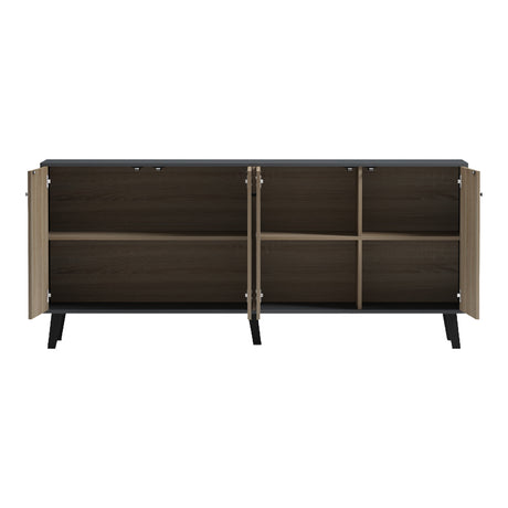 Bufet cu spațiu de depozitare Tuscany, Modern, Lemn, SONOMA -ANTHRACITE, 180x40x79 cm
