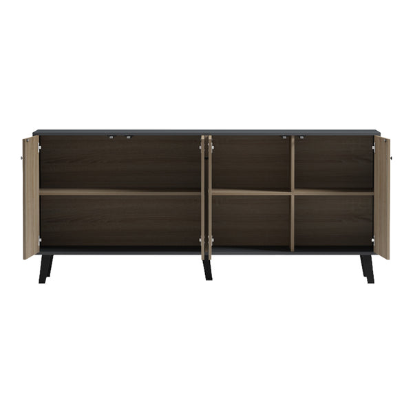 Bufet cu spațiu de depozitare Tuscany, Modern, Lemn, SONOMA -ANTHRACITE, 180x40x79 cm