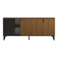 Bufet modern cu aspect marmură Riba, stil elegant, materiale, nuc-negru, 180x40x78 cm, perspectiva suplimentara