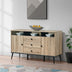 comoda Bufet modern cu sertare Zezan, lemn sonoma-gri închis, 140x41x80 cm
