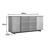 Bufet sonoma Zafore cu aspect de marmură, gri-bej, 180x45x80 cm, foto produs 7