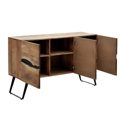 Cabinet Imena, lemn de acacia, Natur, 148x43x86 cm, detaliu produs