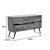 Cabinet Imena, lemn de acacia, Natur, 148x43x86 cm, foto produs 9