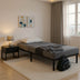 Cadru pat metalic cu design Amaso, Negru, metal, 90x190x28 cm