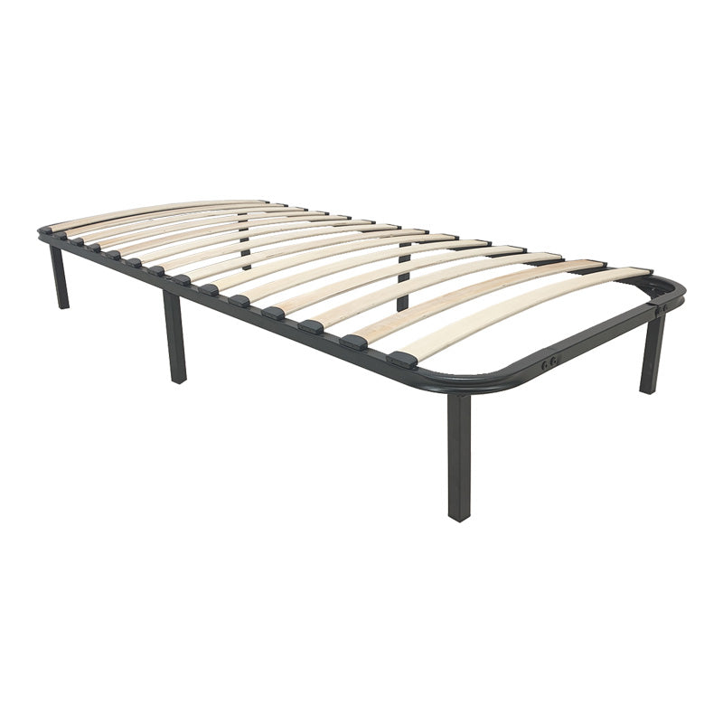 Cadru pat metalic cu design Amaso, metal, Negru, 90x190x28 cm