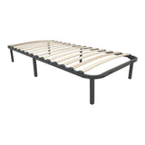 Cadru pat metalic cu design Amaso, metal, Negru, 90x190x28 cm