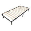 Cadru pat metalic cu design Amaso, Negru, metal, 90x190x28 cm, perspectiva suplimentara