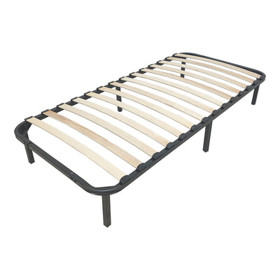 Cadru pat metalic cu design Amaso, Negru, metal, 90x190x28 cm, perspectiva suplimentara