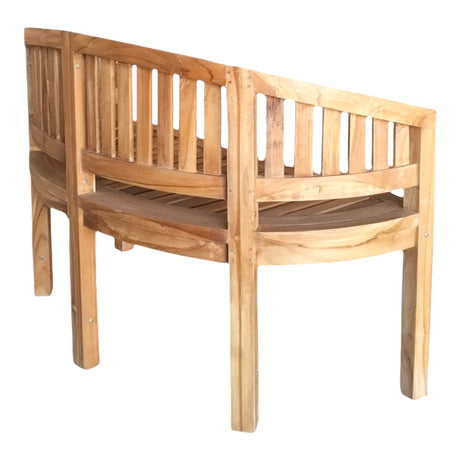 Canapea 2 locuri Coren lemn de tec, Natural, 130x61x87 cm