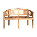 Canapea 2 locuri Coren lemn de tec, Natural, 130x61x87 cm