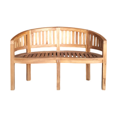 Canapea 2 locuri Coren lemn de tec, Natural, 130x61x87 cm, detaliu produs
