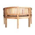 Canapea 2 locuri Coren lemn de tec, Natural, 130x61x87 cm, perspectiva suplimentara