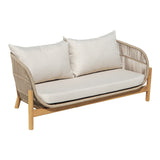mobilier de gradina Canapea 2 locuri cu funcție confort Verilan, lemn masiv de acacia și țesătură, 163x77x70 cm
