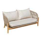 mobilier de gradina Canapea 2 locuri cu funcție confort Verilan, lemn masiv de acacia și țesătură, 163x77x70 cm