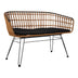 mobilier de gradina Canapea 2 locuri cu Naoki, Negru/Bej, Metal/Textil, 120x55x79 cm