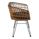 Canapea 2 locuri cu Naoki, Negru/Bej, Metal/Textil, 120x55x79 cm