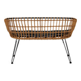 Canapea 2 locuri cu Naoki, Negru/Bej, Metal/Textil, 120x55x79 cm