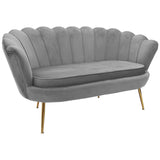 Canapea 2 locuri Daimon catifea, 134x70x77 cm - Gri