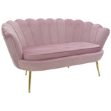Canapea 2 locuri Daimon catifea, 134x70x77 cm - Roz