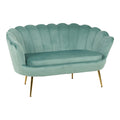 Canapea 2 locuri Daimon, Catifea Verde Fistic, 134x70x77 cm