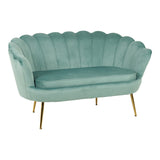 Canapea 2 locuri Daimon, Catifea Verde Fistic, 134x70x77 cm