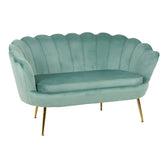 Canapea 2 locuri Daimon, Catifea Verde Fistic, 134x70x77 cm