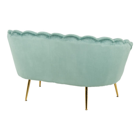 Canapea 2 locuri Daimon, Catifea Verde Fistic, 134x70x77 cm