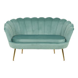 Canapea 2 locuri Daimon, Catifea Verde Fistic, 134x70x77 cm