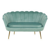 Canapea 2 locuri Daimon, Catifea Verde Fistic, 134x70x77 cm, detaliu produs