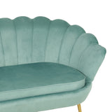 Canapea 2 locuri Daimon, Catifea Verde Fistic, 134x70x77 cm