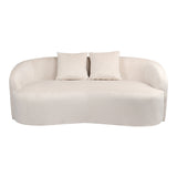 Canapea 2 locuri Raini cu perne catifea, crem, 178x82x68 cm