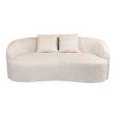 Canapea 2 locuri Raini cu perne catifea, crem, 178x82x68 cm, imagine suplimentara