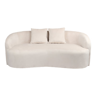 Canapea 2 locuri Raini cu perne catifea, crem, 178x82x68 cm, imagine suplimentara