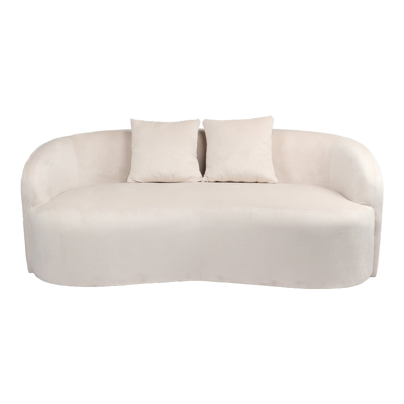 Canapea 2 locuri Raini cu perne catifea, crem, 178x82x68 cm, imagine suplimentara