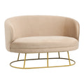 Canapea 2 locuri Rony catifea bej aurii 135x75x85 cm