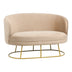 Canapea 2 locuri Rony catifea bej aurii 135x75x85 cm