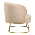 Canapea 2 locuri Rony catifea bej, aurii, 135x75x85 cm, imagine suplimentara