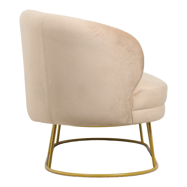 Canapea 2 locuri Rony catifea bej, aurii, 135x75x85 cm