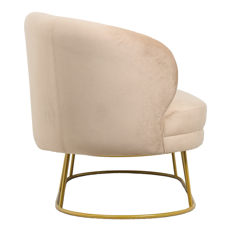 Canapea 2 locuri Rony catifea bej, aurii, 135x75x85 cm, imagine suplimentara