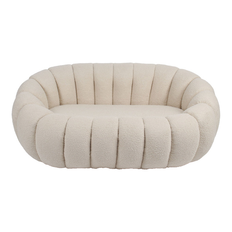 Canapea 2 locuri Yannick, Boucle, Bej, 148x92x62 cm