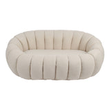 Canapea 2 locuri Yannick, Boucle, Bej, 148x92x62 cm