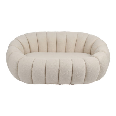 Canapea 2 locuri Yannick, Boucle, Bej, 148x92x62 cm, perspectiva suplimentara