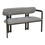 Canapea 2-seater Berdona, picioare negre, Negru, 120x47x78 cm