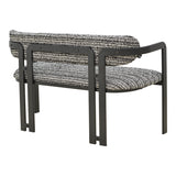Canapea 2-seater Berdona, picioare negre, Negru, 120x47x78 cm
