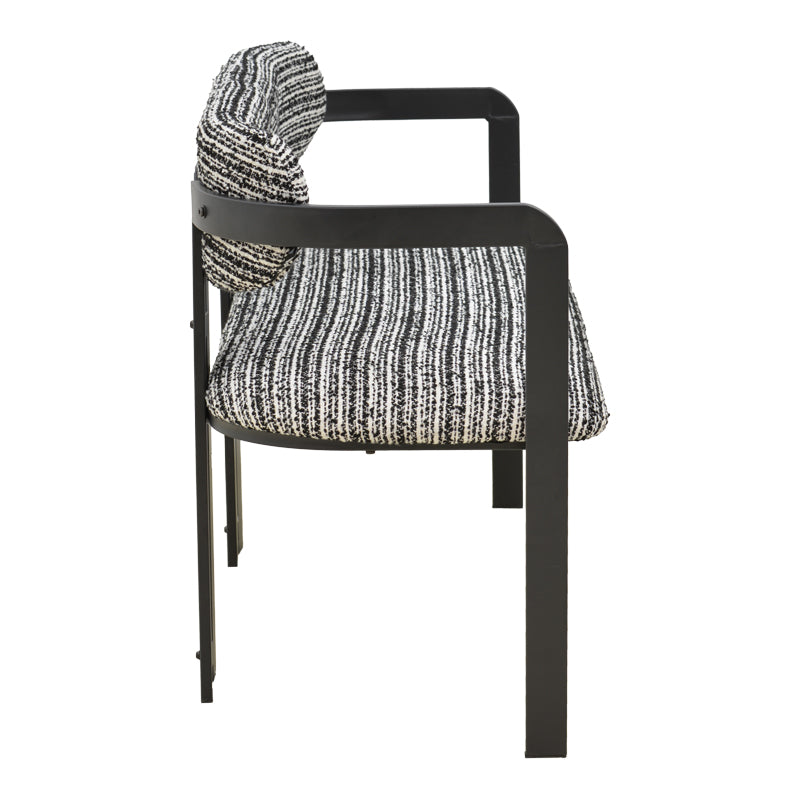 Canapea 2-seater Berdona, picioare negre, Negru, 120x47x78 cm