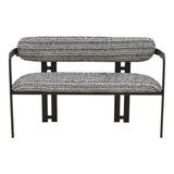 Canapea 2-seater Berdona, picioare negre, Negru, 120x47x78 cm