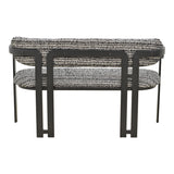 Canapea 2-seater Berdona, picioare negre, Negru, 120x47x78 cm