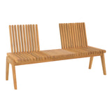 Canapea-bancă polimorfă Jey, Lemn Teak, Natur, 150x57x80 cm
