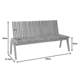 Canapea-bancă polimorfă Jey, Lemn Teak, Natur, 150x57x80 cm