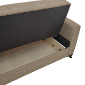 Canapea cu 2 locuri cu spatiu de depozitare Modesto, Maro deschis, 155x85x80 cm, detaliu produs